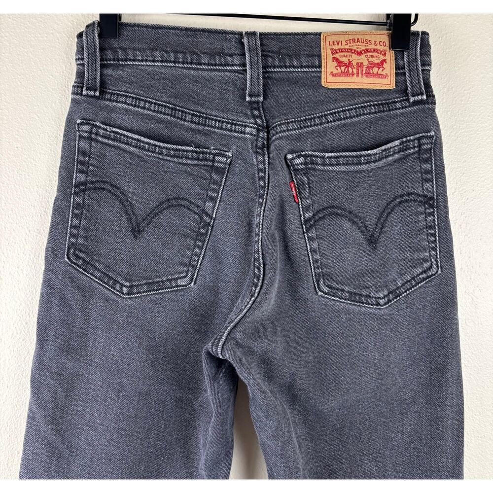 Levi's Women's Wedgie Straight Stretch Denim Jeans Size 25 in Black Sprout - Picture 14 of 16